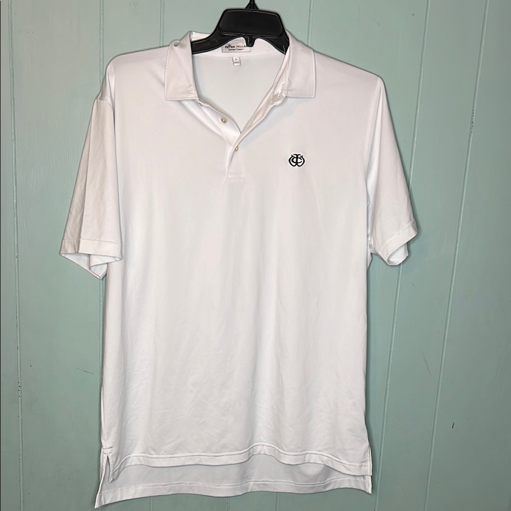 Peter Millar Classic White Polo Shirt with Subtle Emblem